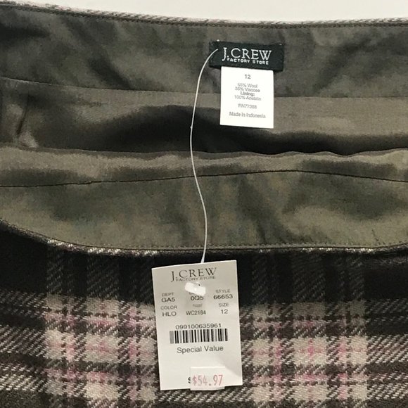 J. Crew Factory Plaid Mini Skirt Women’s Size 12 NWT - Picture 6 of 6